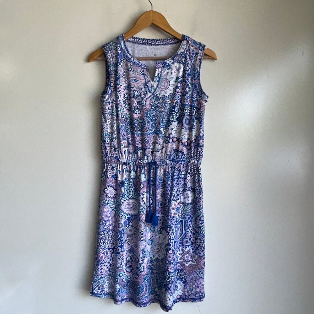 T By TALBOTS Jersey Tie Waist Sleeveless Dress Size XS ~ EUC